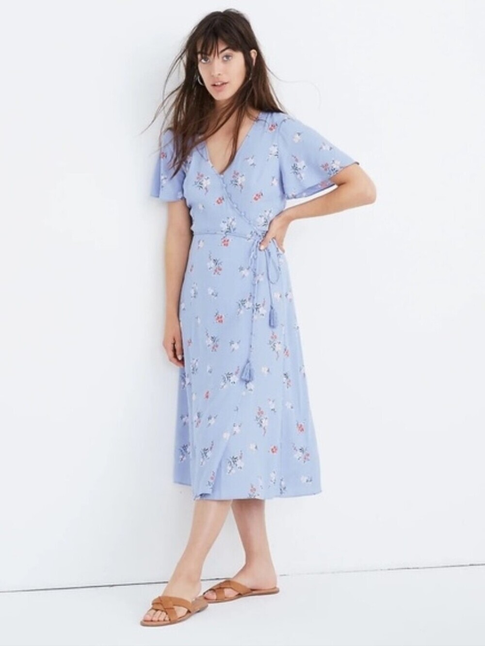 Madewell | Button Wrap Midi Dress in Aloha Floral Midi Dress Size 12
